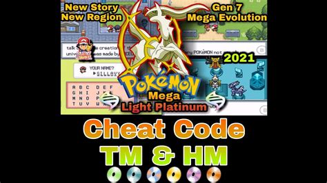 pokemon mega platinum cheats|Unlimited TM and HM (Game Shark) .